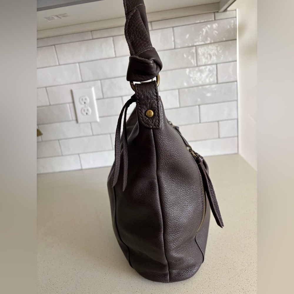 ELLIOTT LUCCA NEW BROWN GENUINE LEATHER TOTE SHOULDER BAG PURSE HANDBAG - Picture 5 of 10